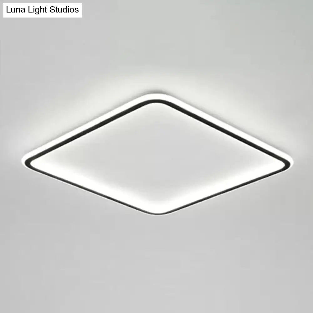 Minimalist Black Square Led Flush Ceiling Lamp - Ultrathin Acrylic Bedroom Light Fixture