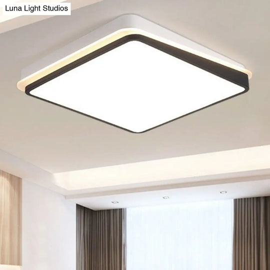 Minimalist Black & White Led Metal Flush Mount Light Fixture