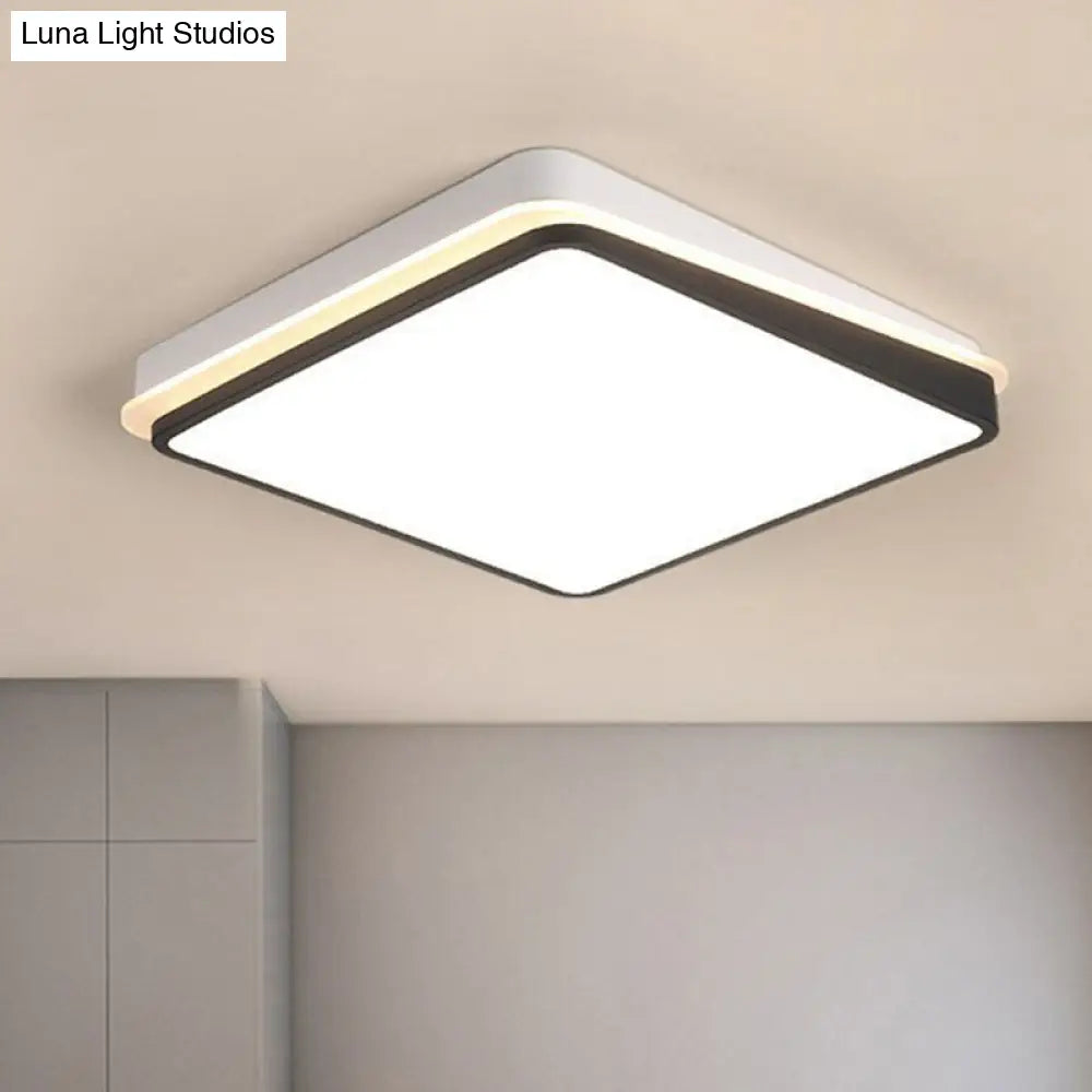 Minimalist Black & White Led Metal Flush Mount Light Fixture