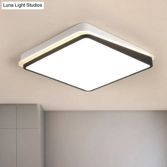 Minimalist Black & White Led Metal Flush Mount Light Fixture