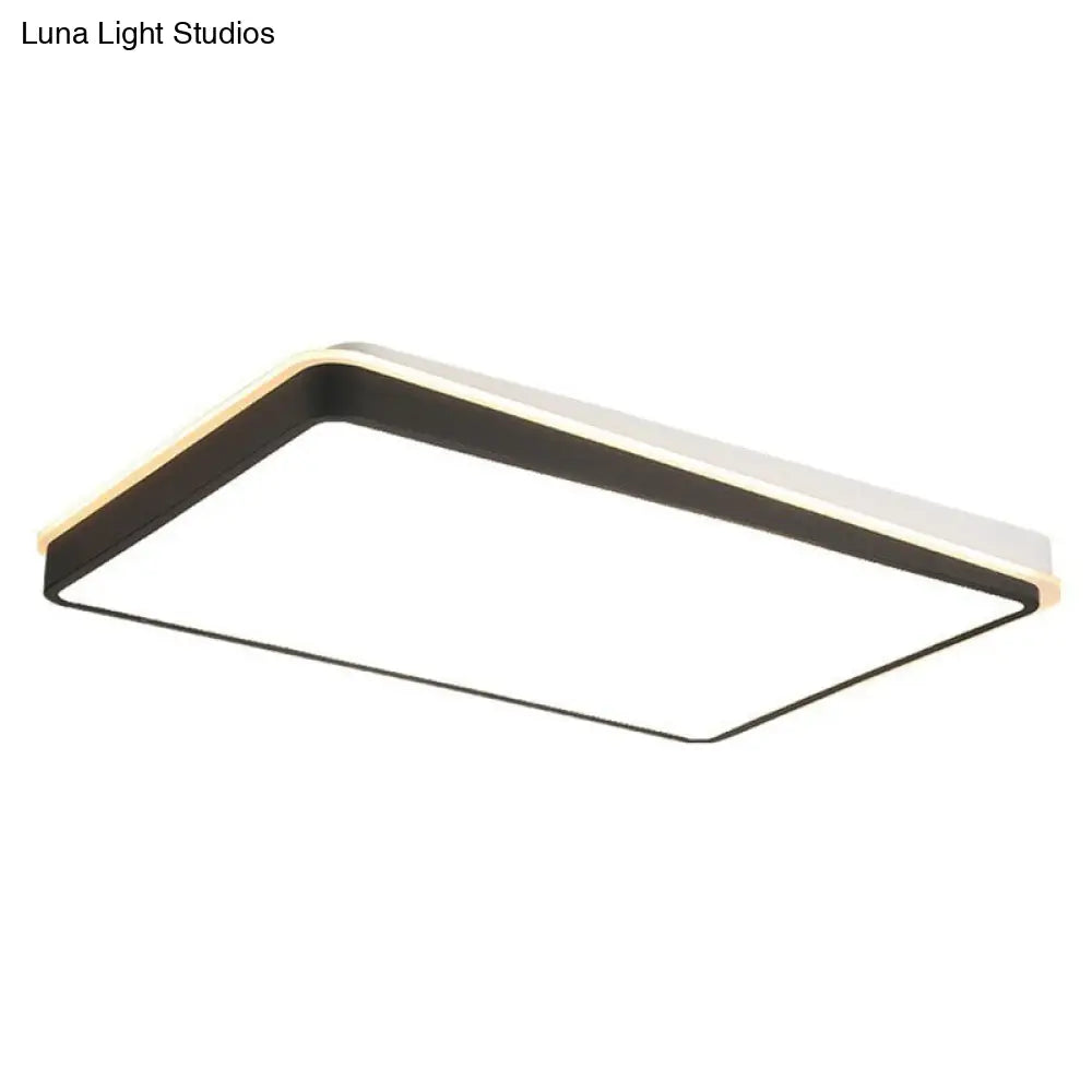 Minimalist Black & White Led Metal Flush Mount Light Fixture