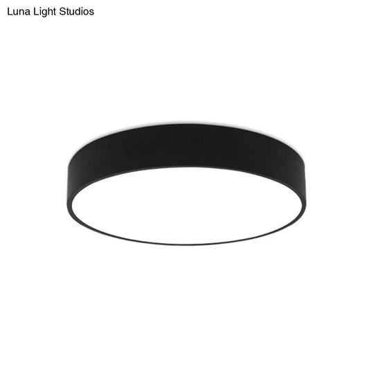 Minimalist Black/White Round Flush Mount Led Ceiling Light - 16/23.5/31.5 Diameter Black / 16