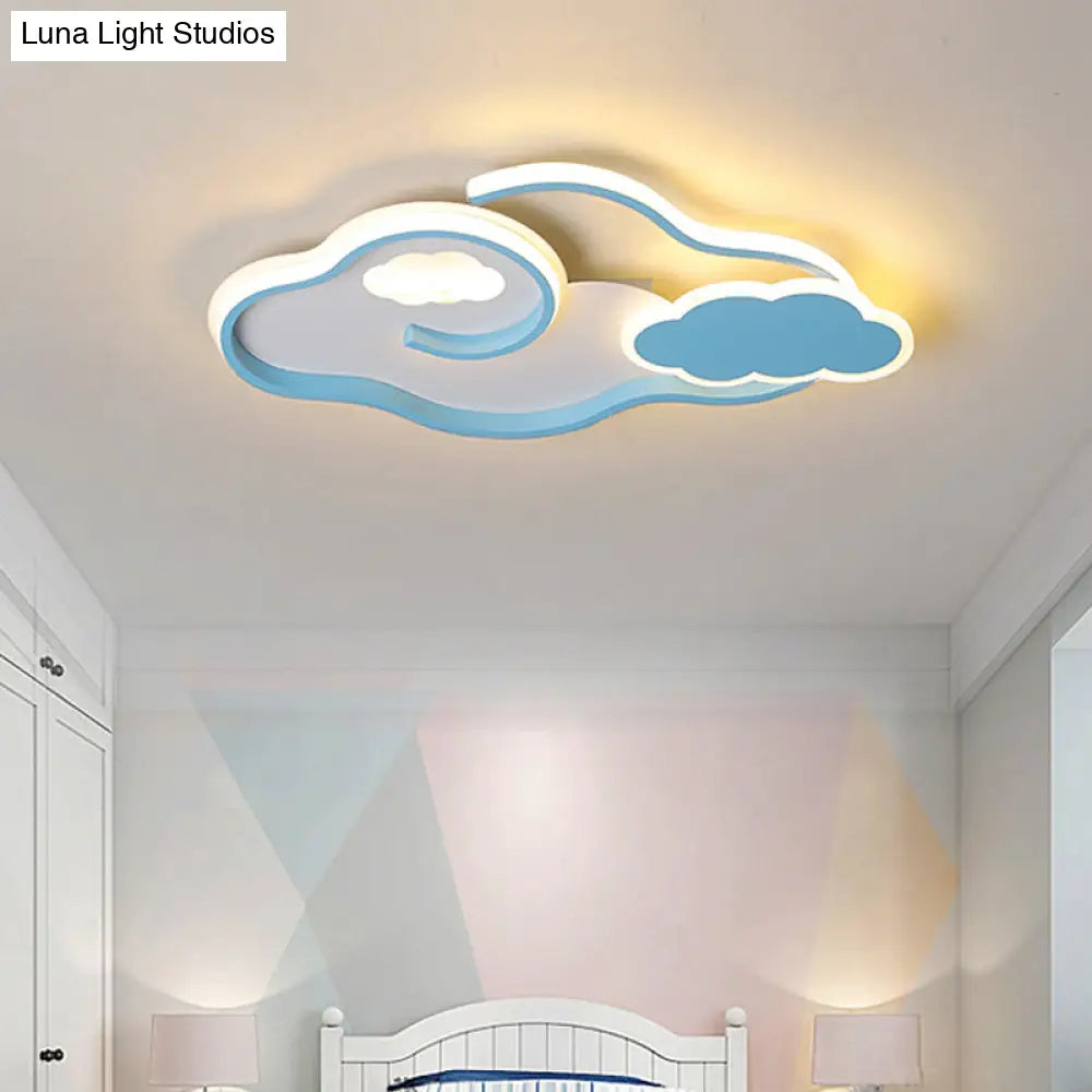 Minimalist Blue Cloud Led Ceiling Mount: Bedroom Fixture