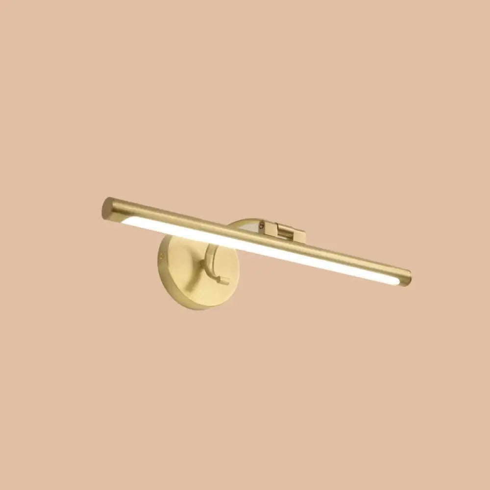 Minimalist Brass Led Vanity Sconce For Linear Bathroom Lighting / 16