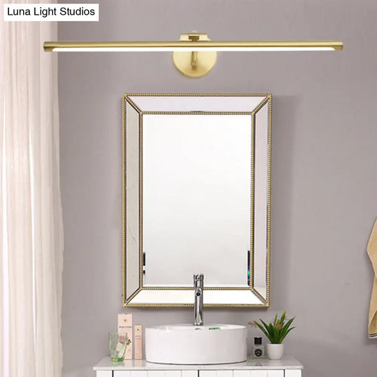 Minimalist Brass Led Vanity Sconce For Linear Bathroom Lighting