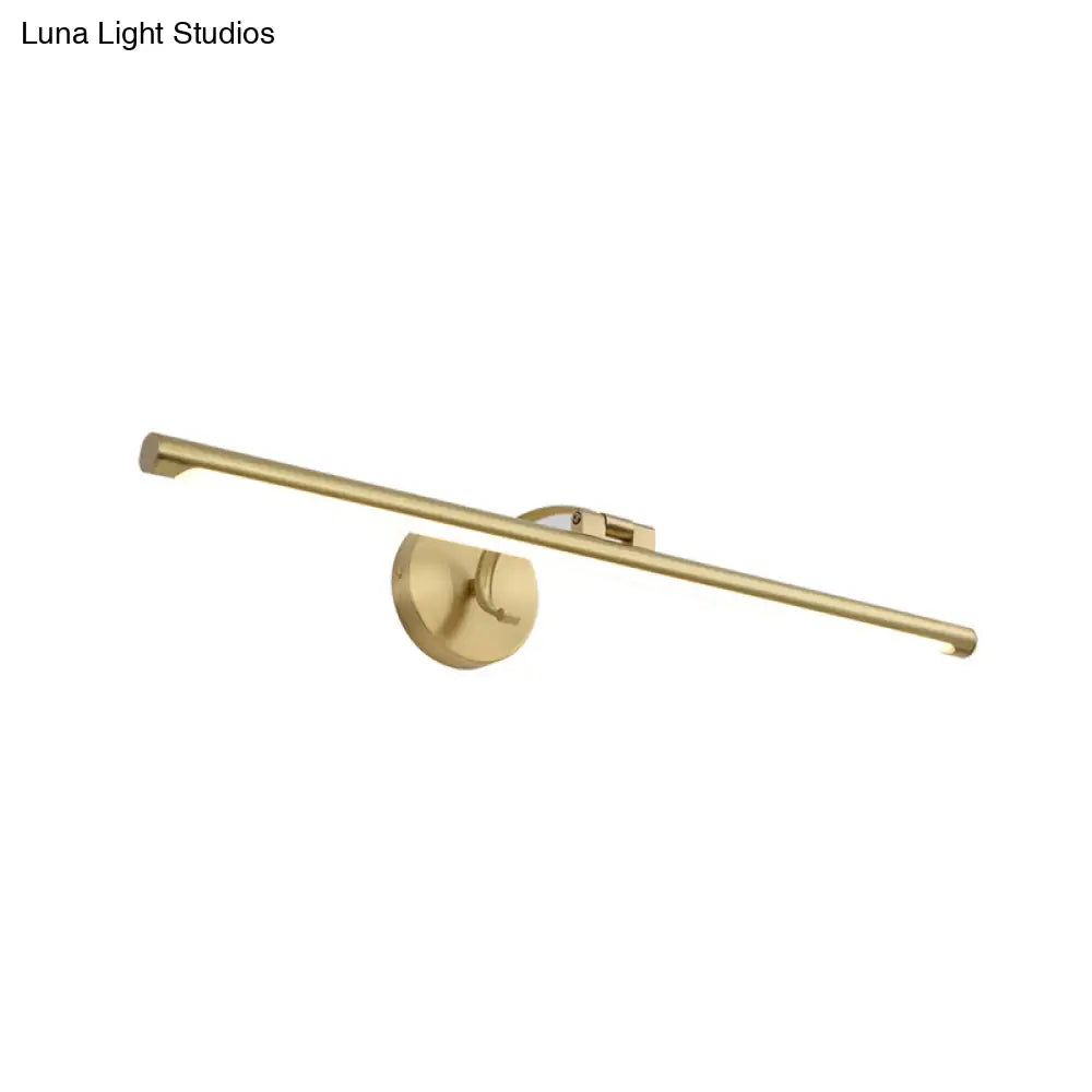 Minimalist Brass Led Vanity Sconce For Linear Bathroom Lighting