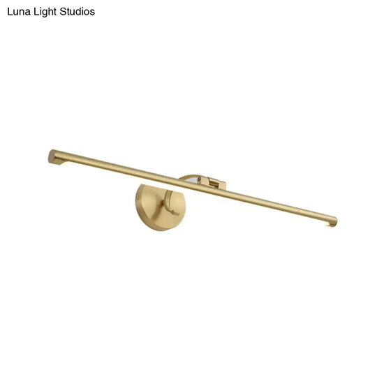 Minimalist Brass Led Vanity Sconce For Linear Bathroom Lighting