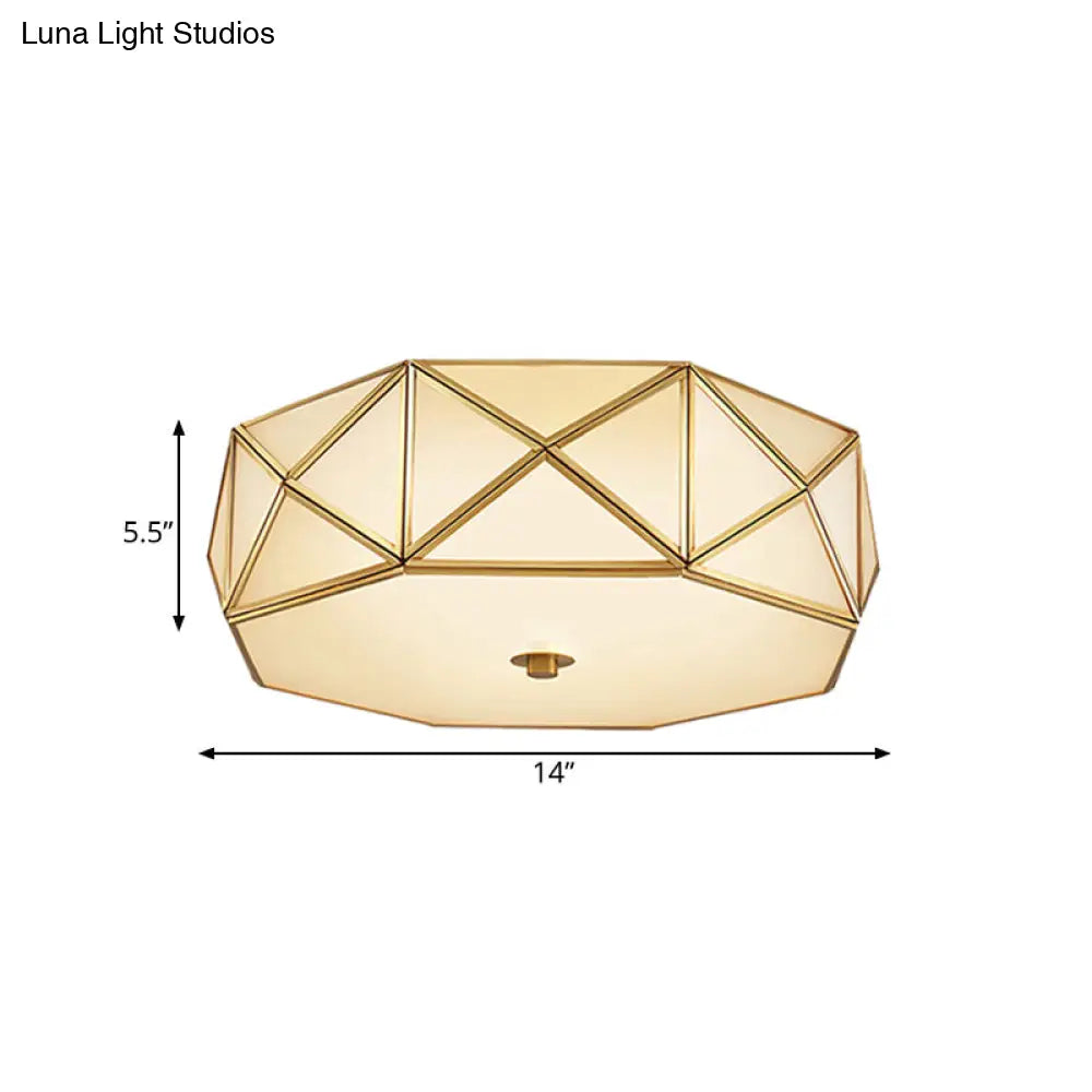 Minimalist Brass Octagon Flush Mount Ceiling Lamp - 3/4/6 Lights For Bedroom Sizes: