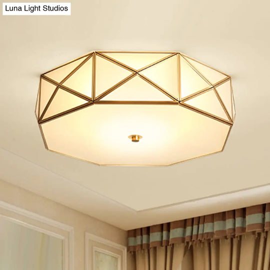 Minimalist Brass Octagon Flush Mount Ceiling Lamp - 3/4/6 Lights For Bedroom Sizes:
