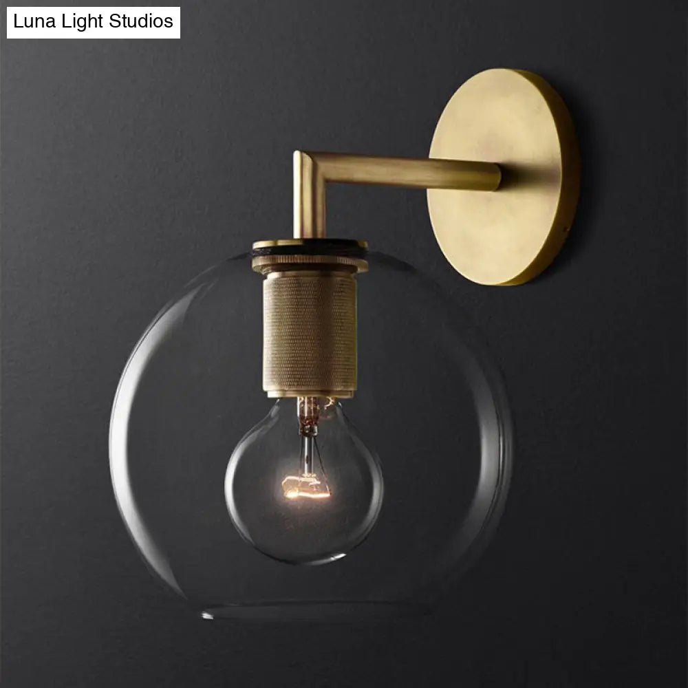 Minimalist Bronze Wall Sconce With Glass Shade Options