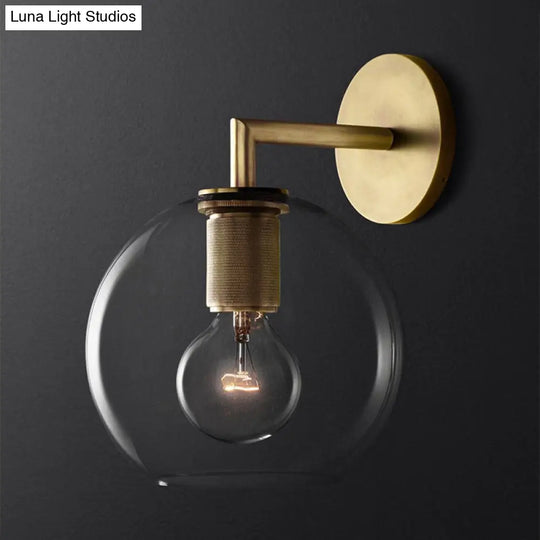 Minimalist Bronze Wall Sconce With Glass Shade Options