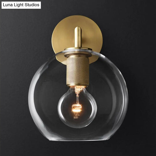 Minimalist Bronze Wall Sconce With Glass Shade Options