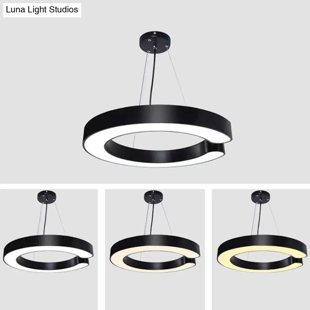 Minimalist C-Shaped Led Pendant Light For Office Ceiling