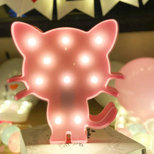 Minimalist Cartoon Wall Lamp: Battery-Powered Led Nightstand Light Pink