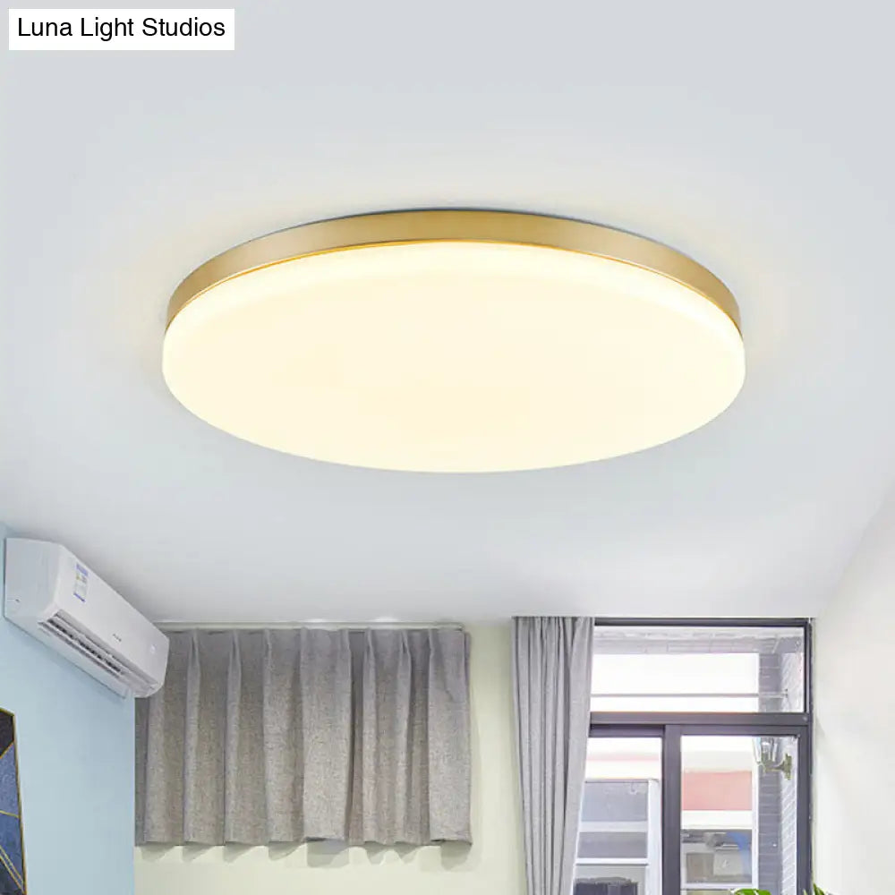 Minimalist Circle Acrylic Led Gold Ceiling Lamp - 15/19 Flushmount