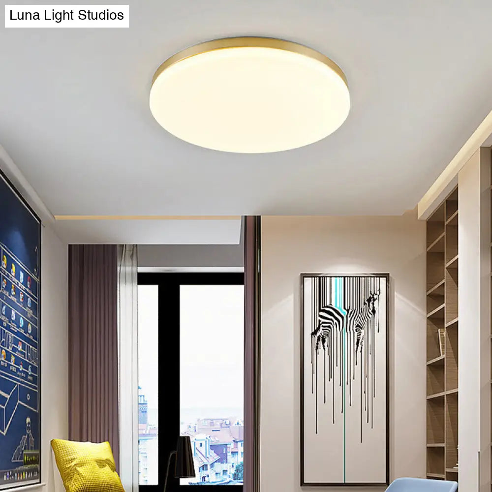 Minimalist Circle Acrylic Led Gold Ceiling Lamp - 15/19 Flushmount