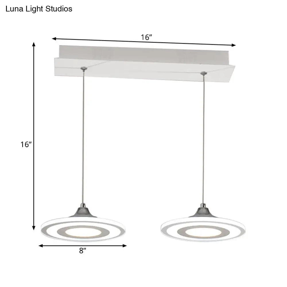 Minimalist Circle Pendant Led Lamp For Dining Room Island - Warm/White Light