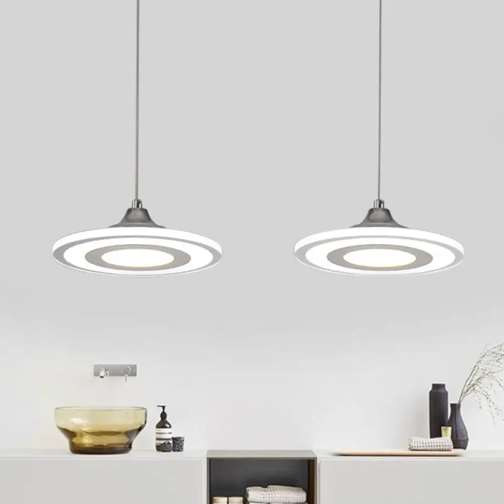 Minimalist Circle Pendant Led Lamp For Dining Room Island - Warm/White Light 2 / White