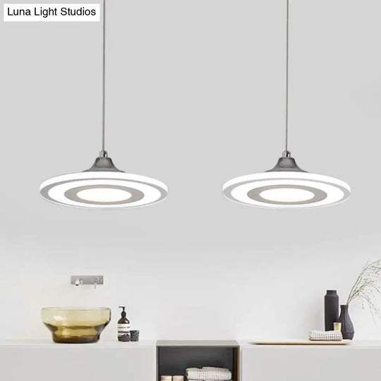 Modern Circle Pendant Led Hanging Lamp For Dining Room Island With Acrylic Shade In Warm/White Light