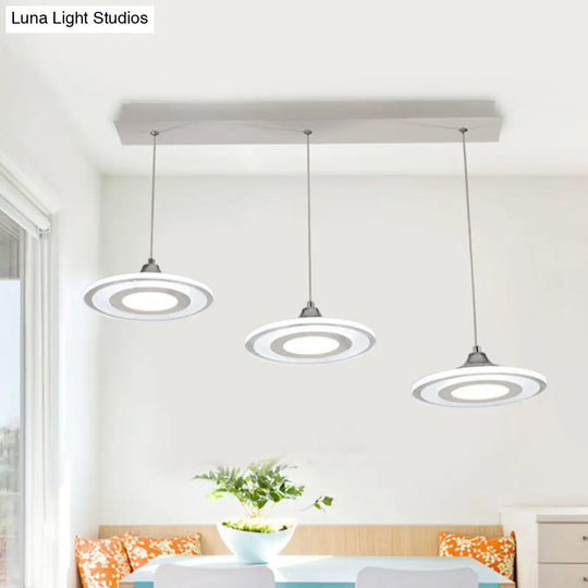 Modern Circle Pendant Led Hanging Lamp For Dining Room Island With Acrylic Shade In Warm/White Light