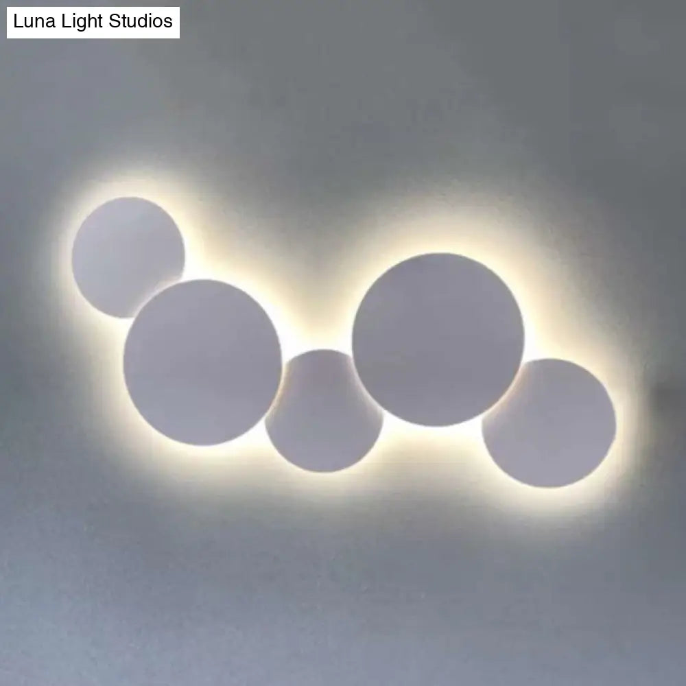 Minimalist Circle Wall Lamp With Warm/White Integrated Led Lighting In Grey/White 47.5/52 Wide