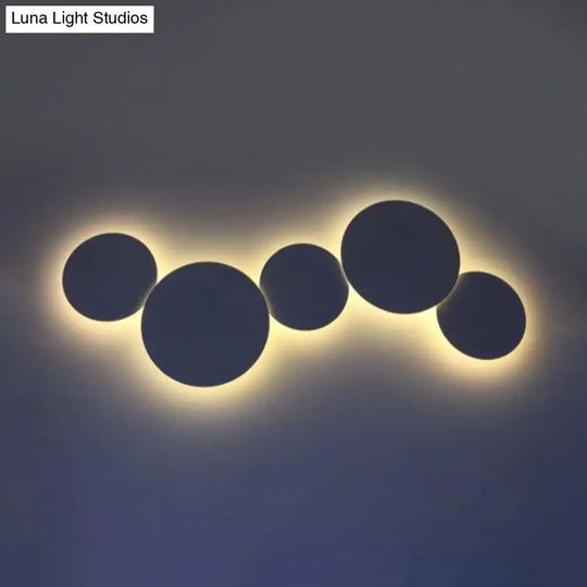 Minimalist Circle Wall Lamp With Warm/White Integrated Led Lighting In Grey/White 47.5/52 Wide