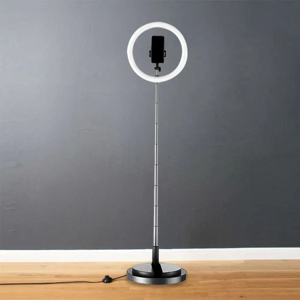 Minimalist Circular Metal Usb Vanity Lamp With Led Fill Light For Mobile Phone Holder -