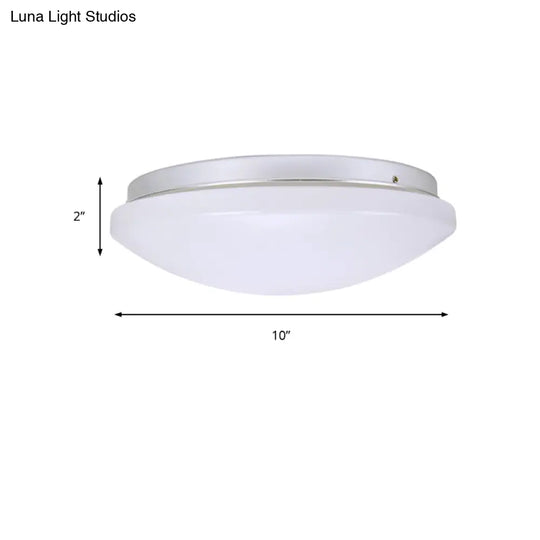 Minimalist Circular White Ceiling Light Fixture With Acrylic Shade - Sizes Available