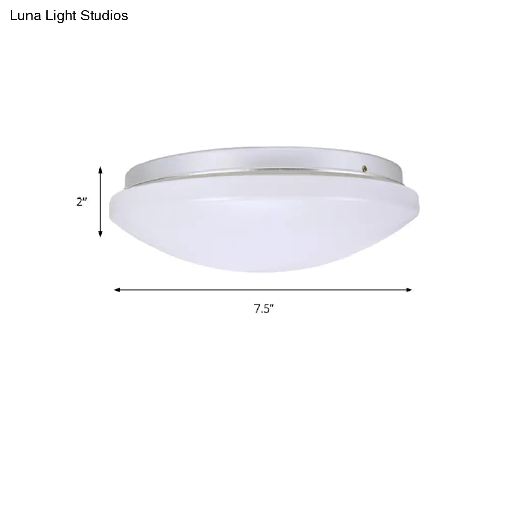Minimalist Circular White Ceiling Light Fixture With Acrylic Shade - Sizes Available