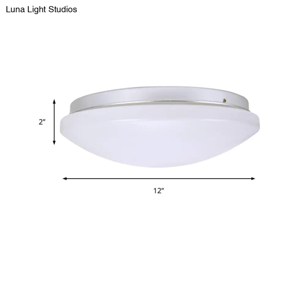 Minimalist Circular White Ceiling Light Fixture With Acrylic Shade - Sizes Available