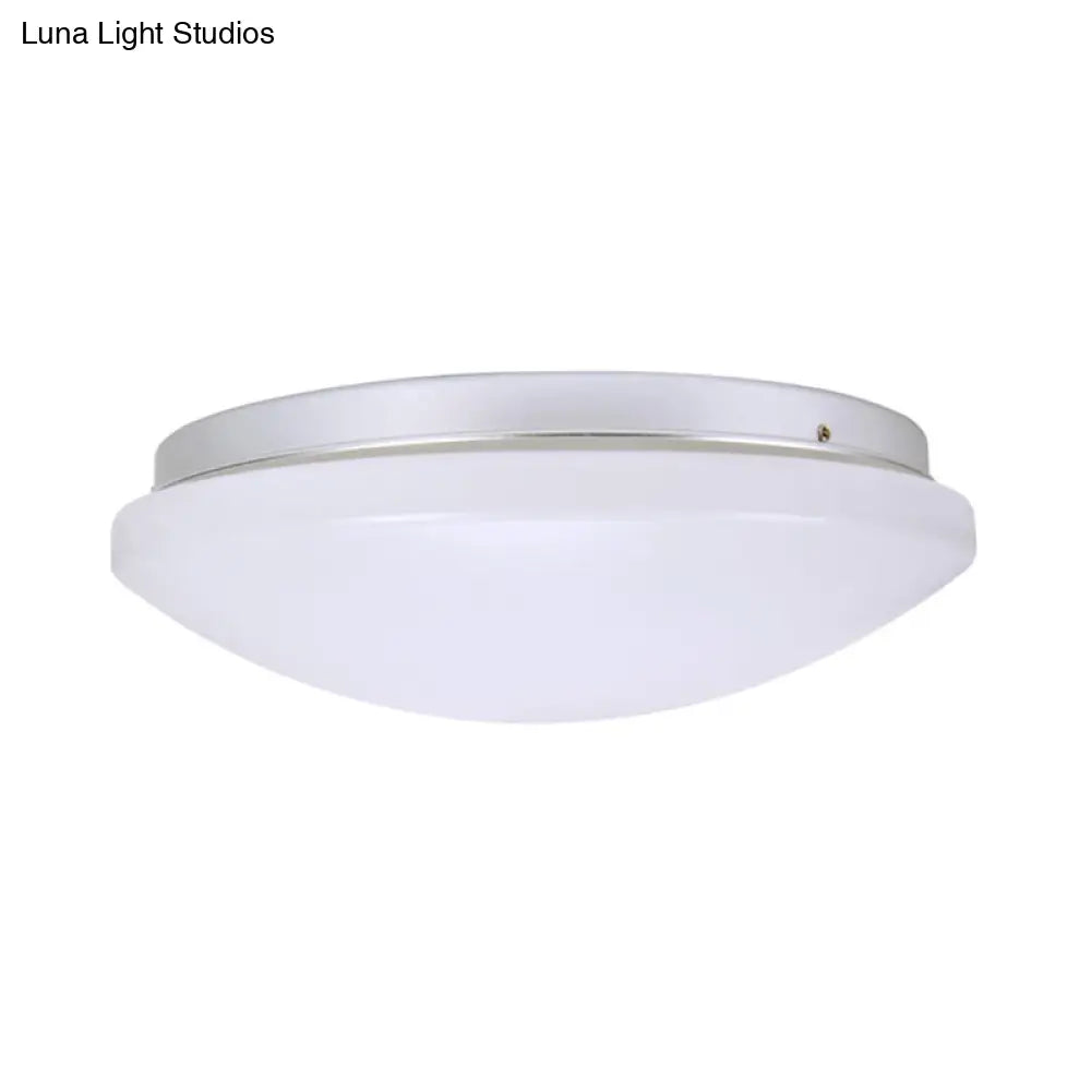 Minimalist Circular White Ceiling Light Fixture With Acrylic Shade - Sizes Available