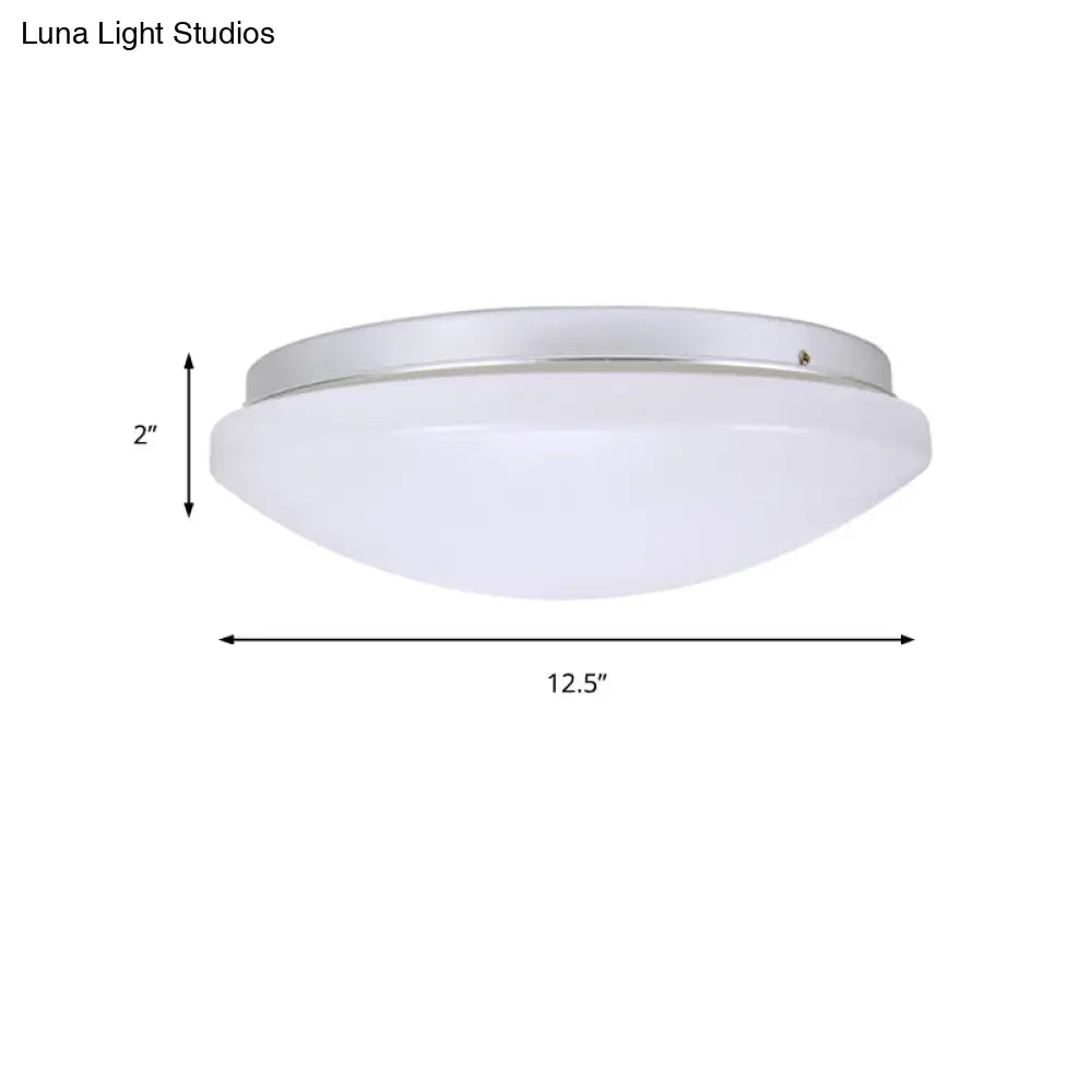 Minimalist Circular White Ceiling Light Fixture With Acrylic Shade - Sizes Available