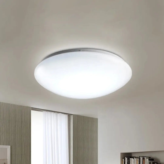 Minimalist Circular White Ceiling Light Fixture With Acrylic Shade - Sizes Available / 7.5’