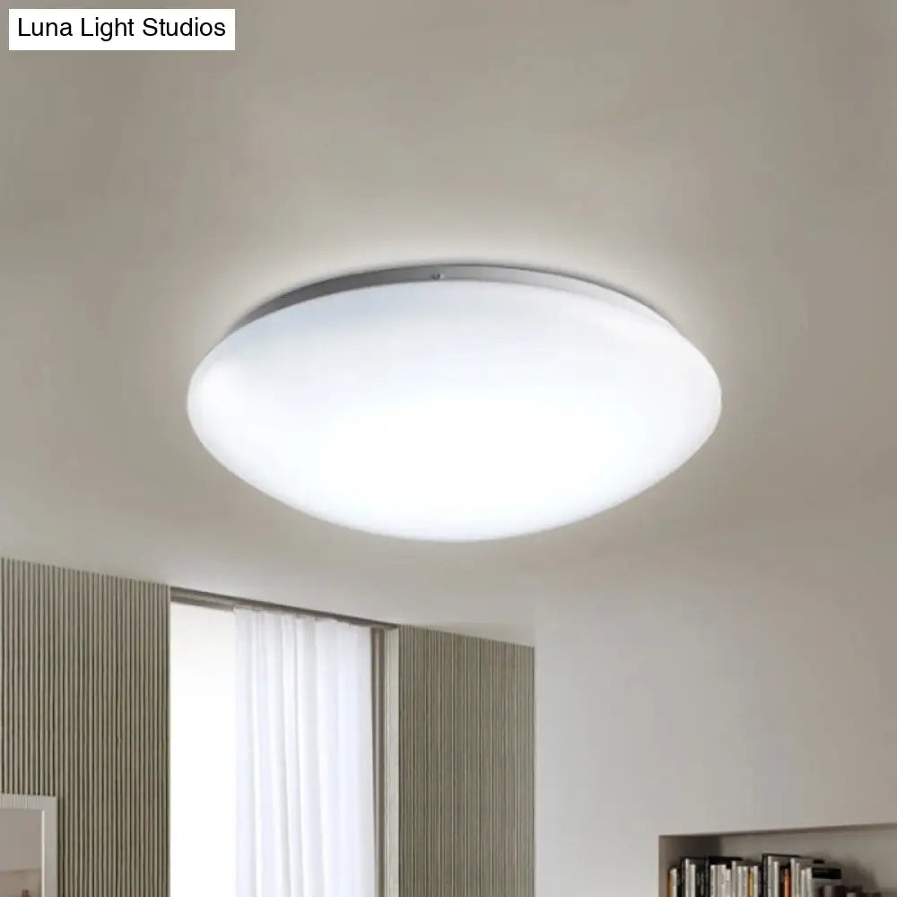 Minimalist Circular White Ceiling Light Fixture With Acrylic Shade - Sizes Available / 7.5