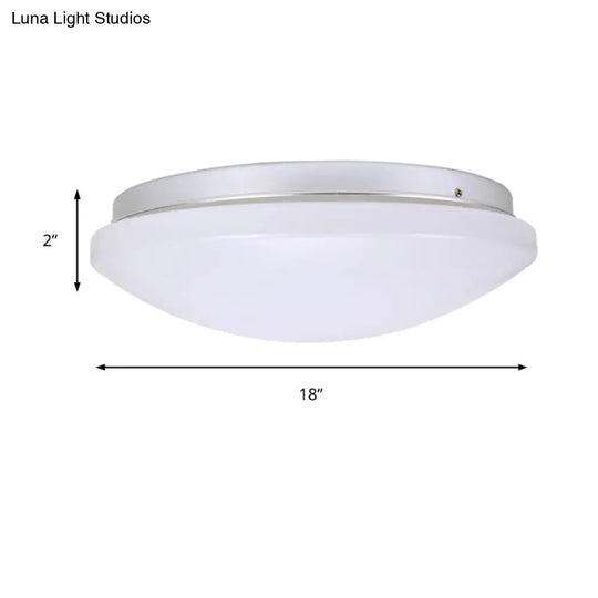 Minimalist Circular White Ceiling Light Fixture With Acrylic Shade - Sizes Available