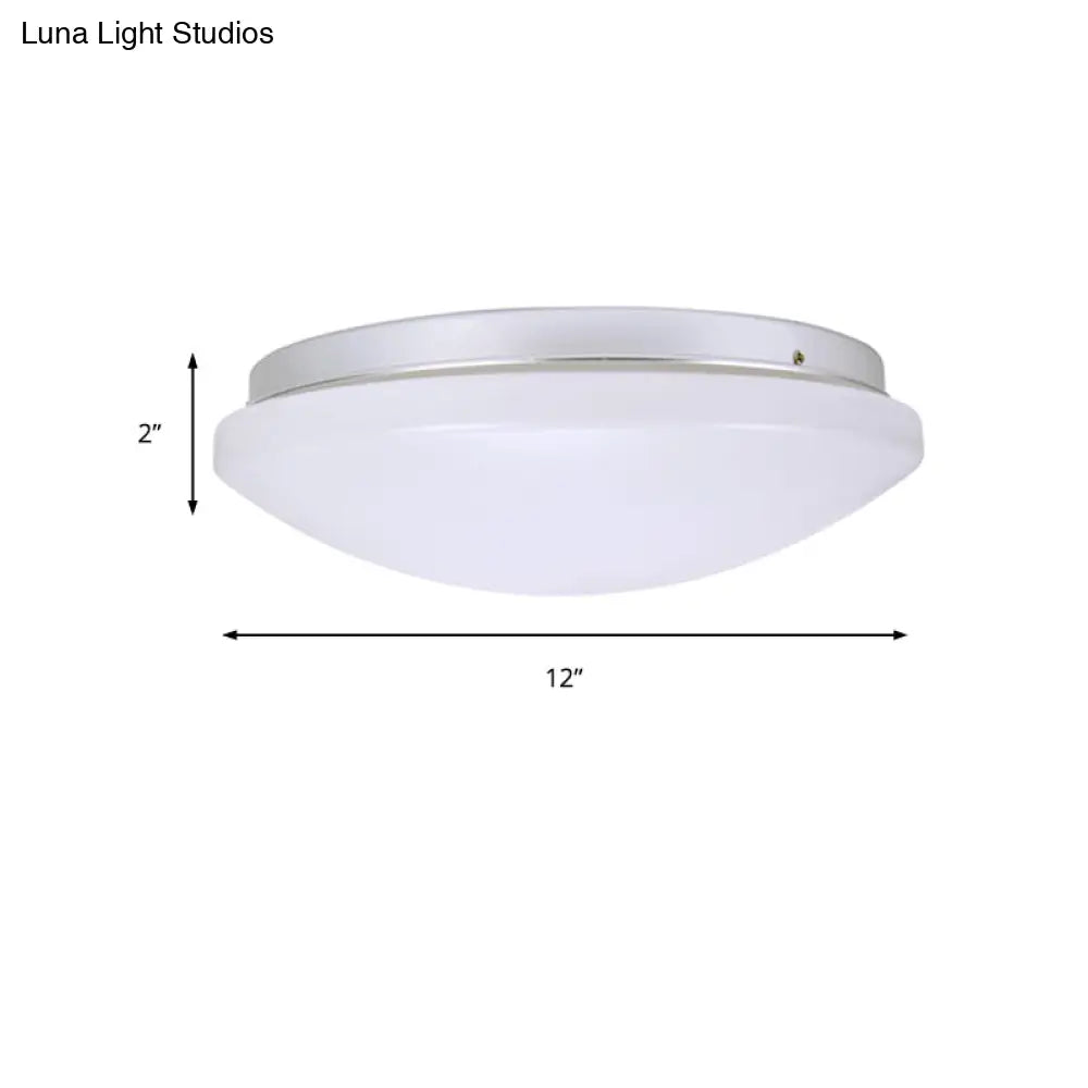 Minimalist Circular White Ceiling Light Fixture With Acrylic Shade - Sizes Available