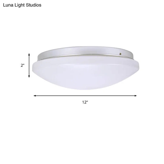 Minimalist Circular White Ceiling Light Fixture With Acrylic Shade - Sizes Available