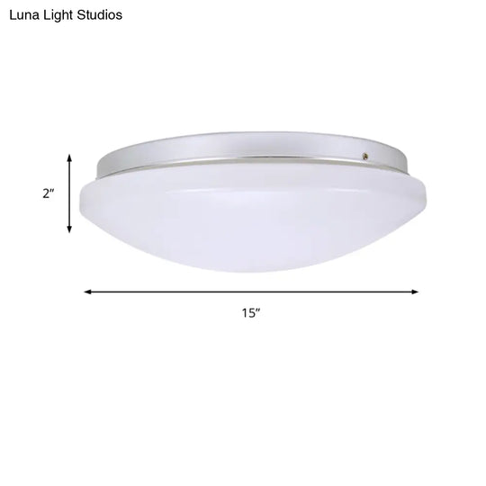 Minimalist Circular White Ceiling Light Fixture With Acrylic Shade - Sizes Available