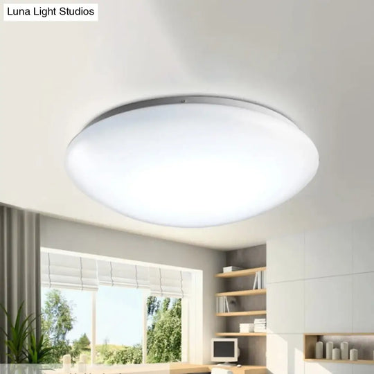 Minimalist Circular White Ceiling Light Fixture With Acrylic Shade - Sizes Available / 15