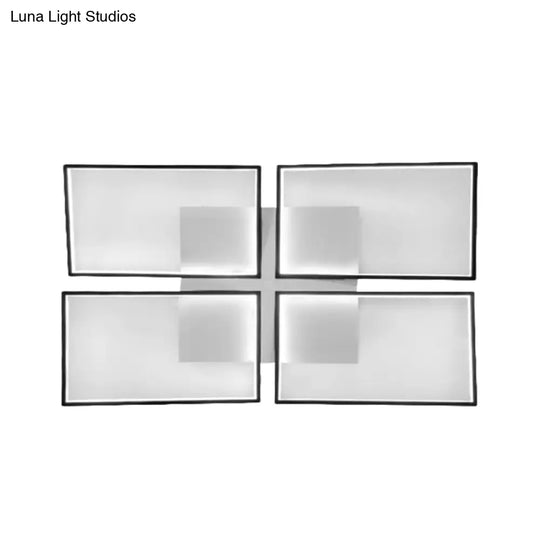 Minimalist Clear Glass Led Semi - Mount Ceiling Lamp In Warm/White/3 Colors 35.5’/26.5’ Long
