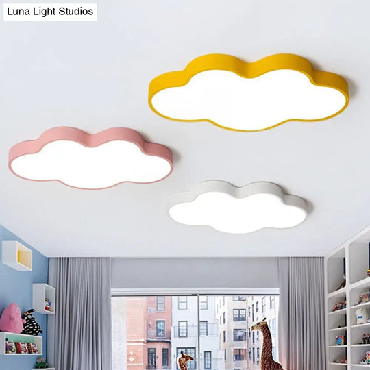 Minimalist Cloud-Shaped Led Ceiling Fixture - Acrylic Flush Mount Lamp