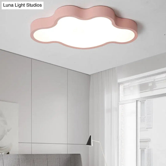 Minimalist Cloud-Shaped Led Ceiling Fixture - Acrylic Flush Mount Lamp Pink / White 19.5\ (50Cm)