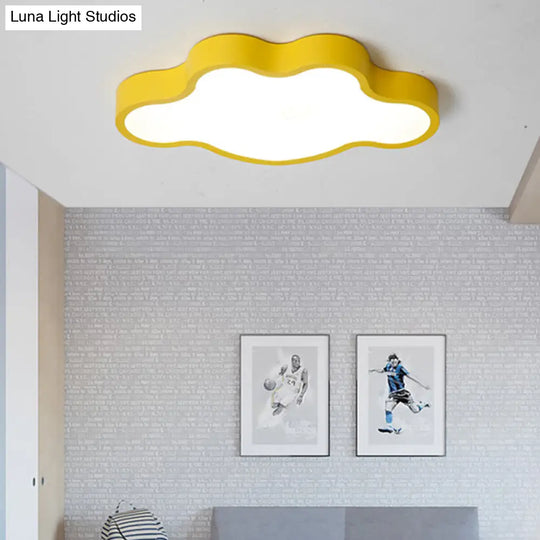 Minimalist Cloud-Shaped Led Ceiling Fixture - Acrylic Flush Mount Lamp Yellow / White 19.5\ (50Cm)