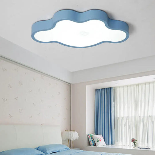 Minimalist Cloud - Shaped Led Ceiling Fixture - Acrylic Flush Mount Lamp Blue / White 19.5\ (50Cm)