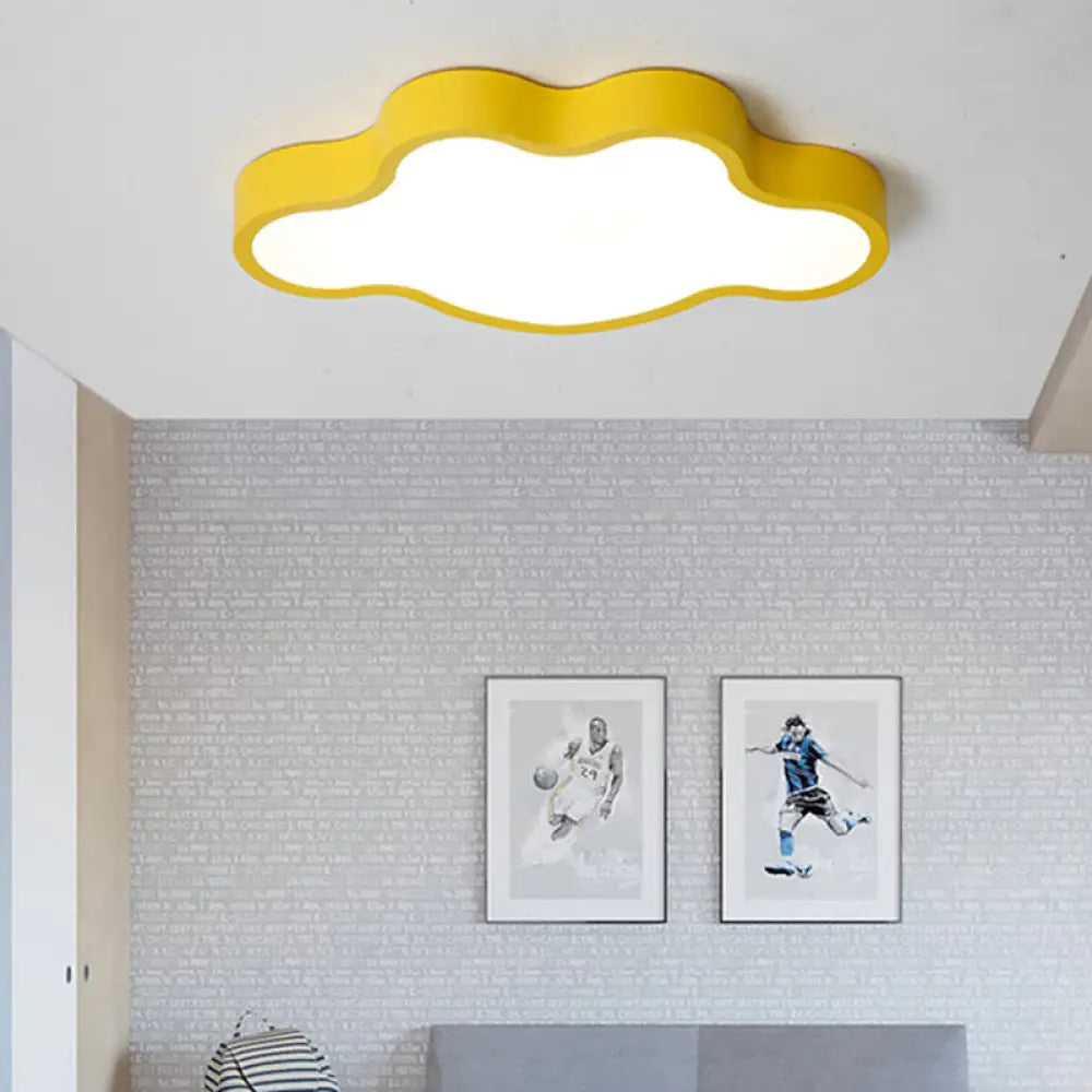 Minimalist Cloud - Shaped Led Ceiling Fixture - Acrylic Flush Mount Lamp Yellow / White 19.5\ (50Cm)