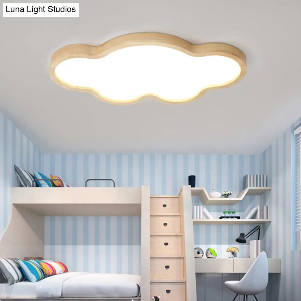 Minimalist Cloud-Themed Beige Ceiling Light For Kindergarten