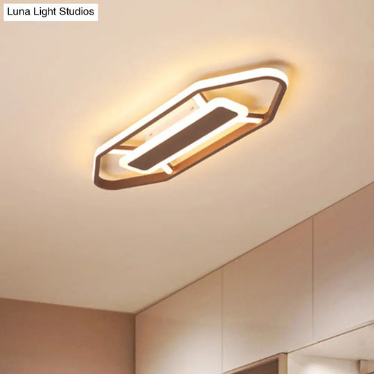 Minimalist Coffee Pencil Shape Ceiling Light - Led Metal Flush Mount Lighting (23.5/31.5/39)