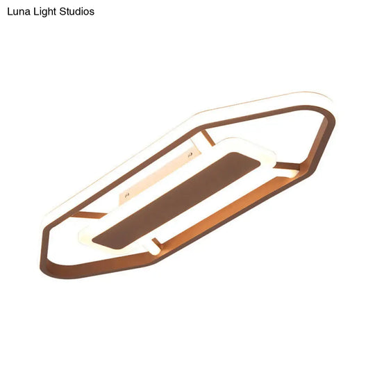 Minimalist Coffee Pencil Shape Ceiling Light - Led Metal Flush Mount Lighting (23.5/31.5/39)