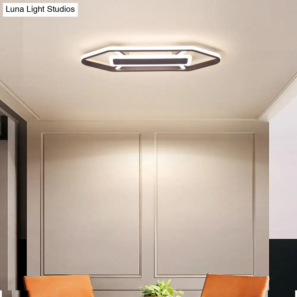 Minimalist Coffee Pencil Shape Ceiling Light - Led Metal Flush Mount Lighting (23.5/31.5/39)