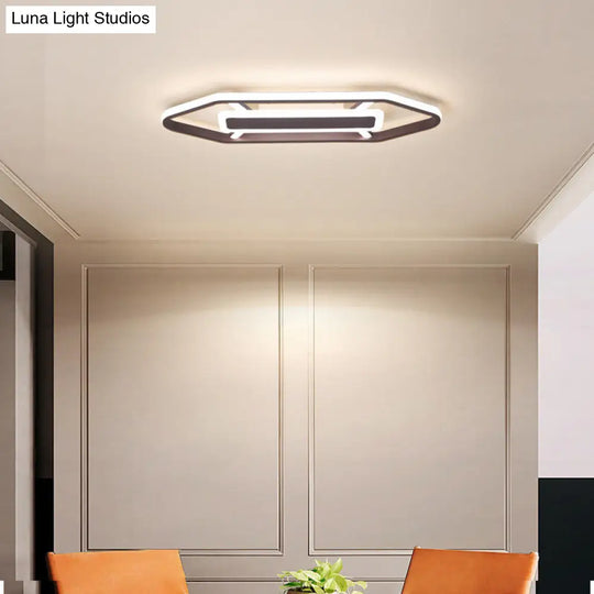 Minimalist Coffee Pencil Shape Ceiling Light - Led Metal Flush Mount Lighting (23.5/31.5/39)